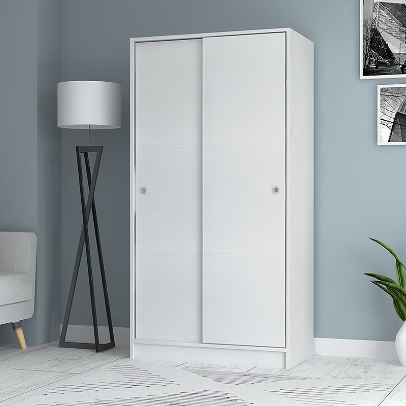 Ντουλάπα ρούχων Misra Megapap δίφυλλη συρόμενη χρώμα λευκό 94x52x182εκ. Ντουλάπα ρούχων Misra Megapap δίφυλλη συρόμενη χρώμα λευκό 94x52x182εκ.