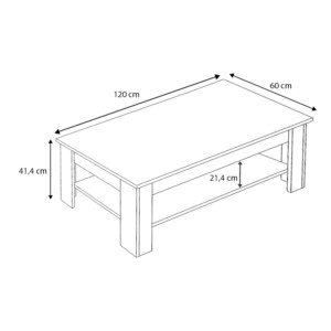 Τραπεζάκι σαλονιού Spello Megapap χρώμα φυσικό οξιάς 120x60x41,4εκ. - Image 4