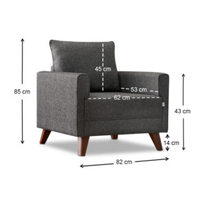 Πολυθρόνα Bella Megapap υφασμάτινη χρώμα ανθρακί 82x81x85εκ. - Image 7