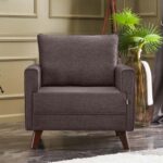 Πολυθρόνα Bella Megapap υφασμάτινη χρώμα καφέ 82x81x85εκ. - Image 2