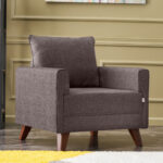 Πολυθρόνα Bella Megapap υφασμάτινη χρώμα καφέ 82x81x85εκ.