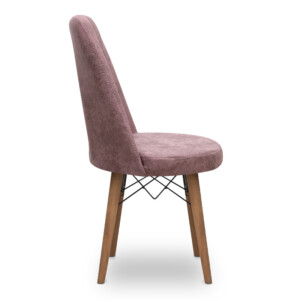 Καρέκλα τραπεζαρίας Alegra Megapap υφασμάτινη χρώμα σάπιο μήλο - καρυδί πόδι 46x44x91εκ. - Image 5