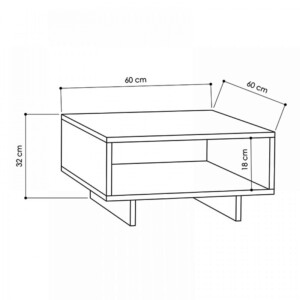 Τραπεζάκι σαλονιού Hola Megapap χρώμα λευκό 60x60x32εκ. - Image 4