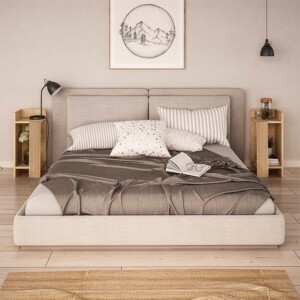 Κομοδίνο Elos Megapap σετ 2 τεμαχίων χρώμα sapphire oak 25x27x60εκ. - Image 2