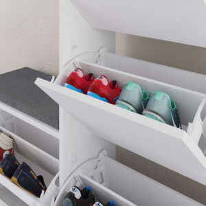 Παπουτσοθήκη Dude Megapap χρώμα λευκό 104,8x26x118,5εκ. - Image 4