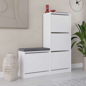 Παπουτσοθήκη Dude Megapap χρώμα λευκό 104