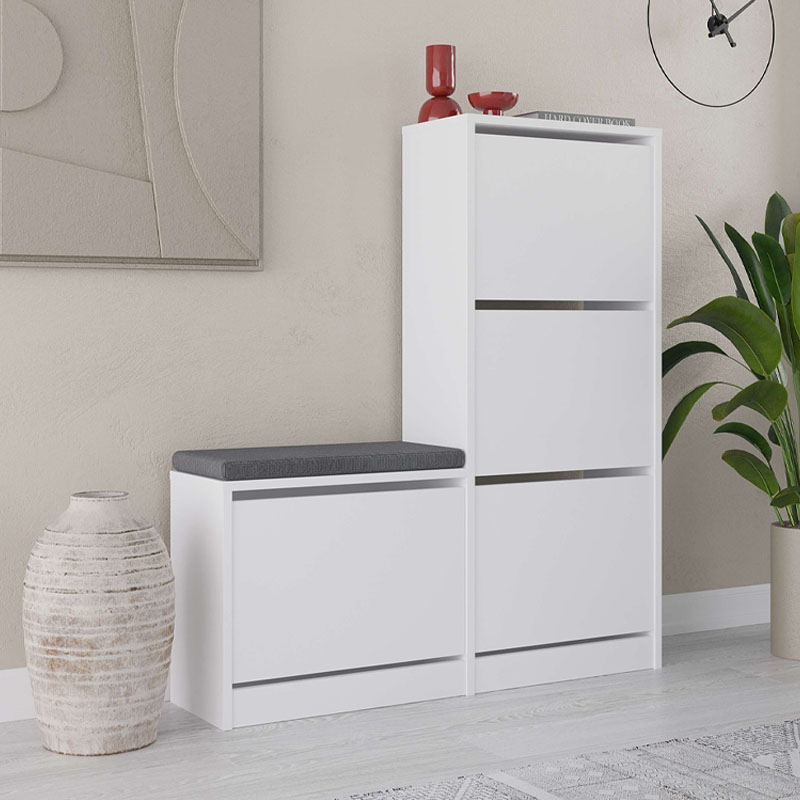 Παπουτσοθήκη Dude Megapap χρώμα λευκό 104 Παπουτσοθήκη Dude Megapap χρώμα λευκό 104