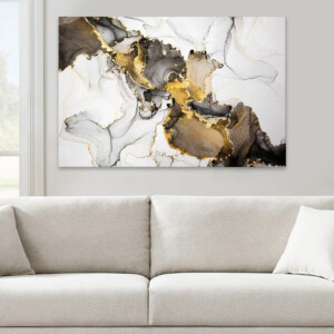 Πίνακας σε καμβά "Abstract Golden Dream" Megapap ψηφιακής εκτύπωσης 100x70x3εκ. - Image 2