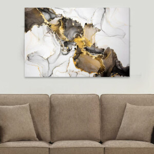 Πίνακας σε καμβά "Abstract Golden Dream" Megapap ψηφιακής εκτύπωσης 140x70x3εκ. - Image 2