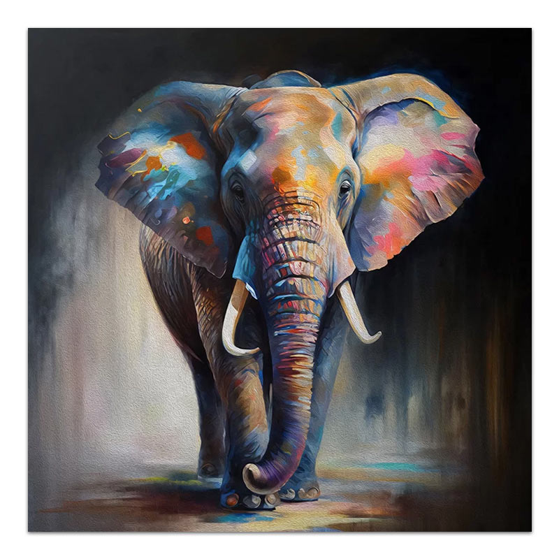 Πίνακας σε καμβά "Colorful Elephant" Megapap ψηφιακής εκτύπωσης 100x100x3εκ. Πίνακας σε καμβά "Colorful Elephant" Megapap ψηφιακής εκτύπωσης 100x100x3εκ.