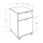 Συρταριέρα γραφείου με κλειδαριά Rio Megapap τροχήλατη χρώμα λευκό 41x45x61εκ. - Image 4