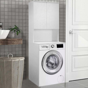 Έπιπλο πλυντηρίου Ceza Megapap χρώμα λευκό 65x60x182εκ. - Image 2