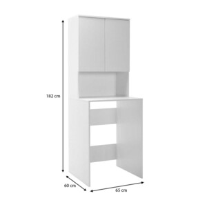 Έπιπλο πλυντηρίου Ceza Megapap χρώμα λευκό 65x60x182εκ. - Image 6