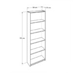 Βιβλιοθήκη Max Megapap χρώμα ανθρακί 58x23x170εκ. - Image 5