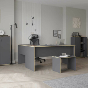 Γραφείο διευθυντικό Rio Megapap γωνιακό αναστρέψιμο χρώμα ανθρακί 160x144x75εκ. - Image 2