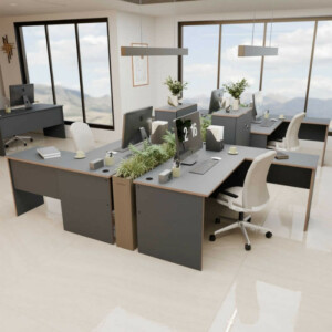 Γραφείο διευθυντικό Rio Megapap γωνιακό αναστρέψιμο χρώμα ανθρακί 160x144x75εκ. - Image 3