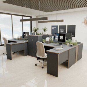 Γραφείο διευθυντικό Rio Megapap γωνιακό αναστρέψιμο χρώμα ανθρακί 160x144x75εκ. - Image 4