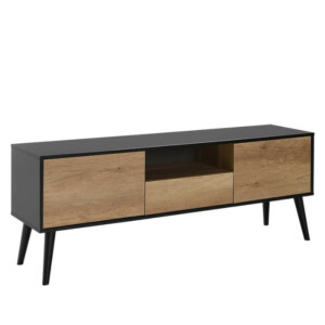 Έπιπλο τηλεόρασης Style Megapap χρώμα μαύρο - tori 160x41x58εκ. - Image 4