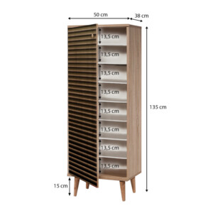 Παπουτσοθήκη - Ντουλάπι Soho Megapap χρώμα sonoma 50x38x135εκ. - Image 5