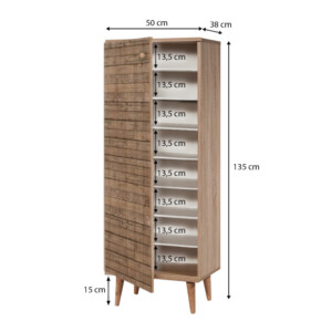 Παπουτσοθήκη - Ντουλάπι Soho Megapap χρώμα sonoma 50x38x135εκ. - Image 5