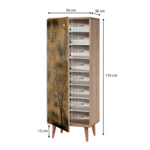 Παπουτσοθήκη - Ντουλάπι Soho Megapap χρώμα sonoma 50x38x135εκ. - Image 5