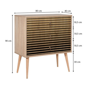 Συρταρτιέρα Soho Megapap χρώμα sonoma 80x40x90εκ. - Image 5