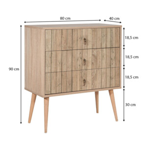 Συρταρτιέρα Soho Megapap χρώμα sonoma 80x40x90εκ. - Image 5