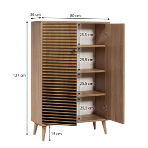 Παπουτσοθήκη - Ντουλάπι Soho Megapap χρώμα sonoma 80x36x127εκ. - Image 6