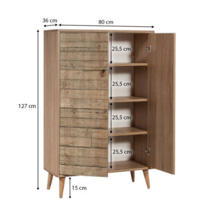 Παπουτσοθήκη - Ντουλάπι Soho Megapap χρώμα sonoma 80x36x127εκ. - Image 6