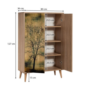 Παπουτσοθήκη - ντουλάπι Soho Megapap χρώμα sonoma 80x36x127εκ. - Image 6