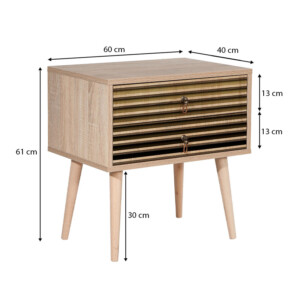 Κομοδίνο Soho Megapap χρώμα sonoma 60x40x61εκ. - Image 5