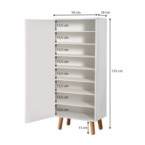 Ντουλάπι κουζίνας/μπάνιου - Παπουτσοθήκη Assiri Megapap χρώμα λευκό 50x38x135εκ. - Image 5