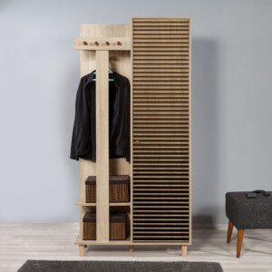 Έπιπλο εισόδου Soho Megapap χρώμα sonoma 90x36x194εκ. - Image 3