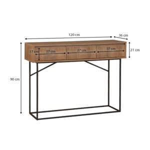 Κονσόλα Amedeo Megapap χρώμα καρυδί 120x36x90εκ. - Image 5