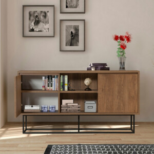 Μπουφές Amedeo Megapap χρώμα καρυδί 140x36x72εκ. - Image 2