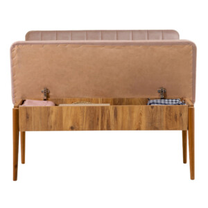 Καναπές διθέσιος - Παγκάκι Alden Megapap από μελαμίνη - βελούδο χρώμα μπεζ 110x40x85εκ. - Image 3