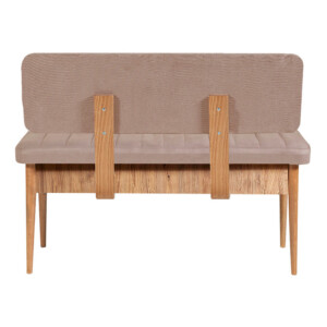 Καναπές διθέσιος - Παγκάκι Alden Megapap από μελαμίνη - βελούδο χρώμα μπεζ 110x40x85εκ. - Image 5