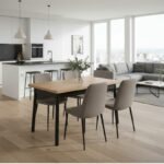 Τραπέζι Jemmy Megapap επεκτεινόμενο χρώμα φυσικό - μαύρο 120/153x75x77εκ. - Image 2