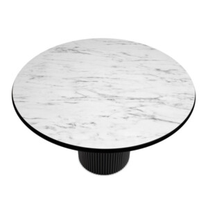 Τραπέζι Borno Megapap χρώμα μαύρο - λευκό εφέ μαρμάρου Ø115x79 εκ. - Image 3