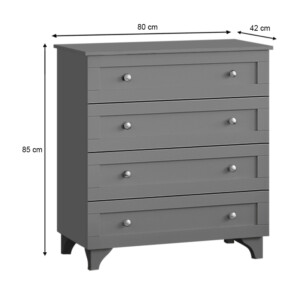 Συρταριέρα Emily Megapap χρώμα ανθρακί 80x42x85εκ. - Image 5