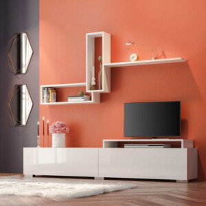 Σύνθεση τηλεόρασης Odessa Megapap χρώμα λευκό 180x37x47εκ. - Image 3