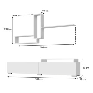 Σύνθεση τηλεόρασης Odessa Megapap χρώμα λευκό 180x37x47εκ. - Image 5