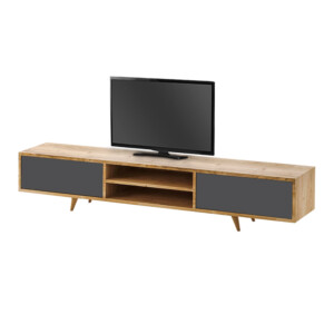 Έπιπλο τηλεόρασης Serine Megapap χρώμα sapphire oak - ανθρακί 170x37x45εκ. - Image 3