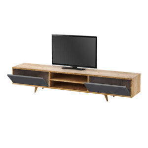 Έπιπλο τηλεόρασης Serine Megapap χρώμα sapphire oak - ανθρακί 170x37x45εκ. - Image 4