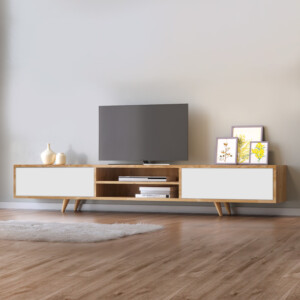 Έπιπλο τηλεόρασης Serine Megapap χρώμα sapphire oak - λευκό 170x37x45εκ. - Image 2