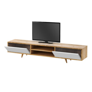 Έπιπλο τηλεόρασης Serine Megapap χρώμα sapphire oak - λευκό 170x37x45εκ. - Image 4