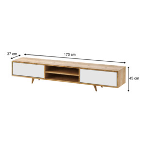Έπιπλο τηλεόρασης Serine Megapap χρώμα sapphire oak - λευκό 170x37x45εκ. - Image 5