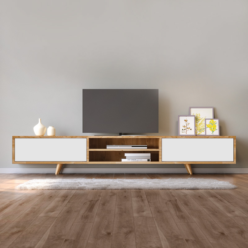 Έπιπλο τηλεόρασης Serine Megapap χρώμα sapphire oak - λευκό 170x37x45εκ. Έπιπλο τηλεόρασης Serine Megapap χρώμα sapphire oak - λευκό 170x37x45εκ.