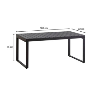 Τραπέζι κήπου Poseidon Megapap μέταλλο - ξύλο χρώμα μαύρο 180x92x75εκ. - Image 6