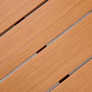 Τραπέζι κήπου Poseidon Megapap μέταλλο - ξύλο χρώμα μαύρο - καρυδί 180x92x75εκ. - Image 3